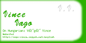 vince vago business card